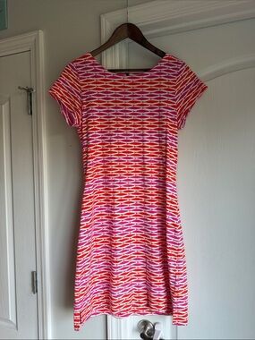 Hatley fish Women's Short Sleeve Dress in Pink & Orange
